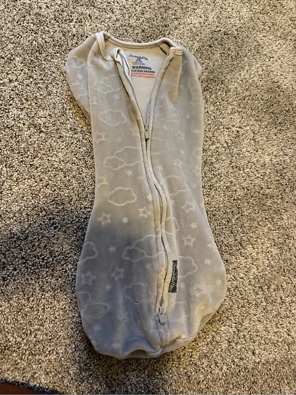 SwaddleMe Pod Newborn Zip Swaddle Footie in White